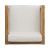 Outdoor Club Chair, Acacia Wood Patio Chair With Fabric Cushion For Backyard, Poolside - Teak / Beige - Image 6