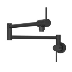 Modern Design Wall Mount Pot Filler Faucet With Dual Handles - Matte Black