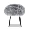 Alberta - Mongolian Sheepskin Round Ottoman - Dimensional Gray - Image 2