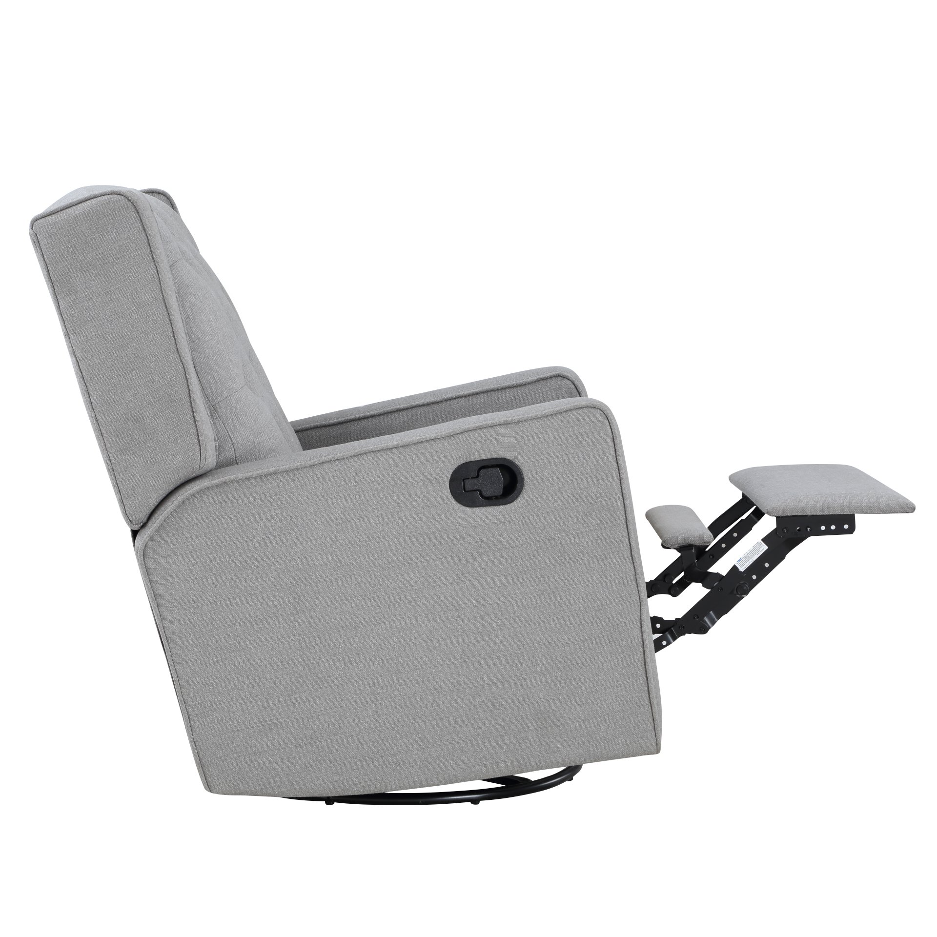 Milah - Gliding Swivel Recliner Tufted Pebble - Khaki - Image 6