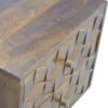 Cube Carved Bedside Table Nightstand - Chestnut - Image 6