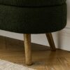 Elegant Ottoman Oval Storage Bench With Rubber Wood Legs Foam Upholstery - Green - Image 7