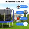 8Ft Trampoline With Basketball Hoop, Astm Approved Reinforced Type Outdoor Trampoline With Enclosure Net - Blue - Image 10