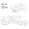 Sectional Sofa Pull Out Sofa Bed L - Shaped Sofa With Movable Ottoman And Stool, Large Storage Space, A Cup Holder, And 2 USB Ports For Living Room - Creamy White - Image 3