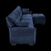 Modular 4 Seater Sofa With Ottoman, Configurable Frame, Premium - Blue - Image 16