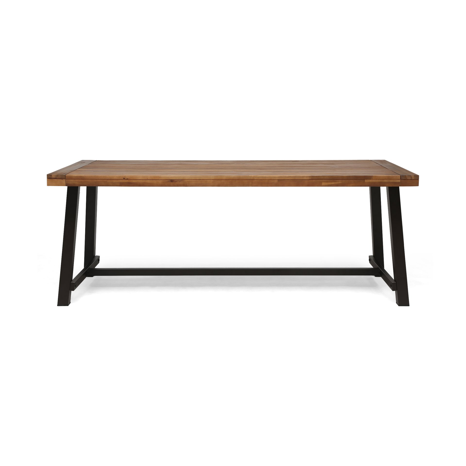Equilibrium - Outdoor Dining Table With Wooden Frame And Slat Top - Teak - Image 9