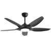 Indoor Ceiling Fan With 5 ABS Blades Remote Control Reversible Dc Motor For Living Room - Black - Image 4