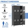 6 Door Lockers With Lock For Secure Storage - Black - Image 3