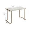 Boice II - Faux Marble Top Sofa Table - White / Champagne - Image 6