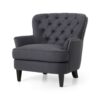 Enchante, Living Room Set With Tufted Back Club Chair And Ottoman - Gray - Image 7