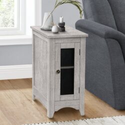 Accent End Table, Narrow, Storage, Transitional - Gray Wash