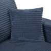 Oversized Loveseat Chaise Lounge Sectional Sofa Bed Corduroy Sleeper Sofa With 2 USB Ports, 2 Cup Holders And 2 Throw Pillows For Living Room And Bedroom - Blue - Image 22
