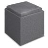 Rockwood - Cube Storage Ottoman With Tray - Slate Gray - Image 3