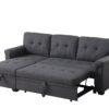 Lucca - Linen Reversible Sleeper Sectional Sofa With Storage Chaise - Dark Gray - Image 8