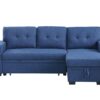 3 Piece Upholstered Sleeper Sofa - Blue - Image 12