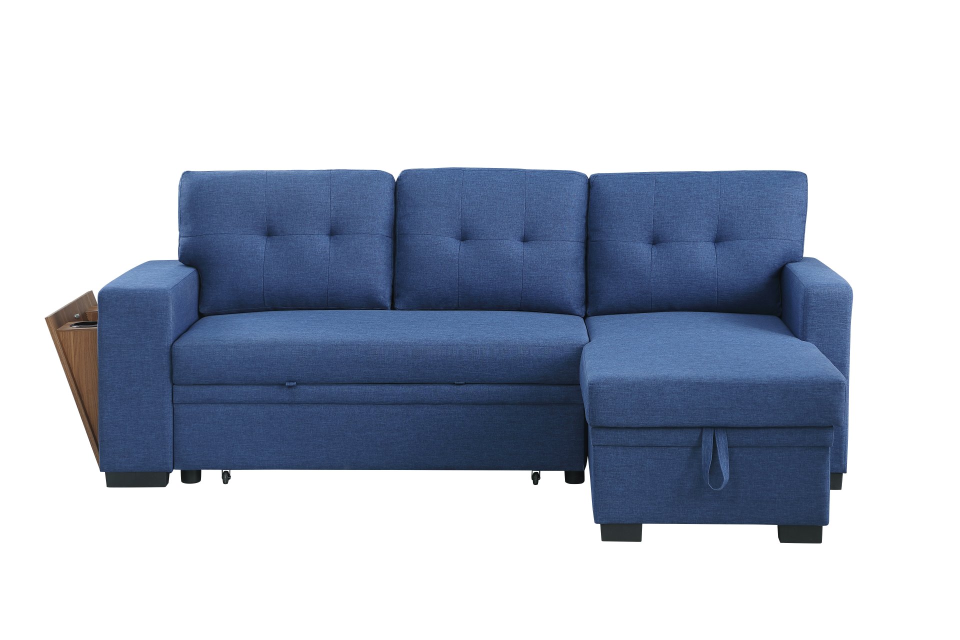 3 Piece Upholstered Sleeper Sofa - Blue - Image 12