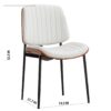 Dining Chairs (Set of 2) Mid-Century Modern Retro Faux Leather Chair With Bentwood Upholstered Seat Metal Legs Adjustable Foot For Kitchen Dining Room Chairs - White - Image 6