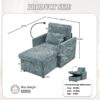 Multifunctional Chenille Recliner With Storage And Phone Bracket For Small Spaces - Lake Blue - Image 3