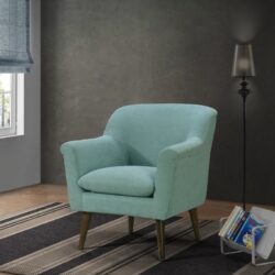 Shelby - Woven Fabric Oversized Armchair - Aquamarine Teal