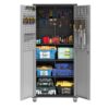 Metal Garage Storage Cabinet With Wheels Heavy Duty Tool Storage Cabinet - Brushed Nickel - Image 6
