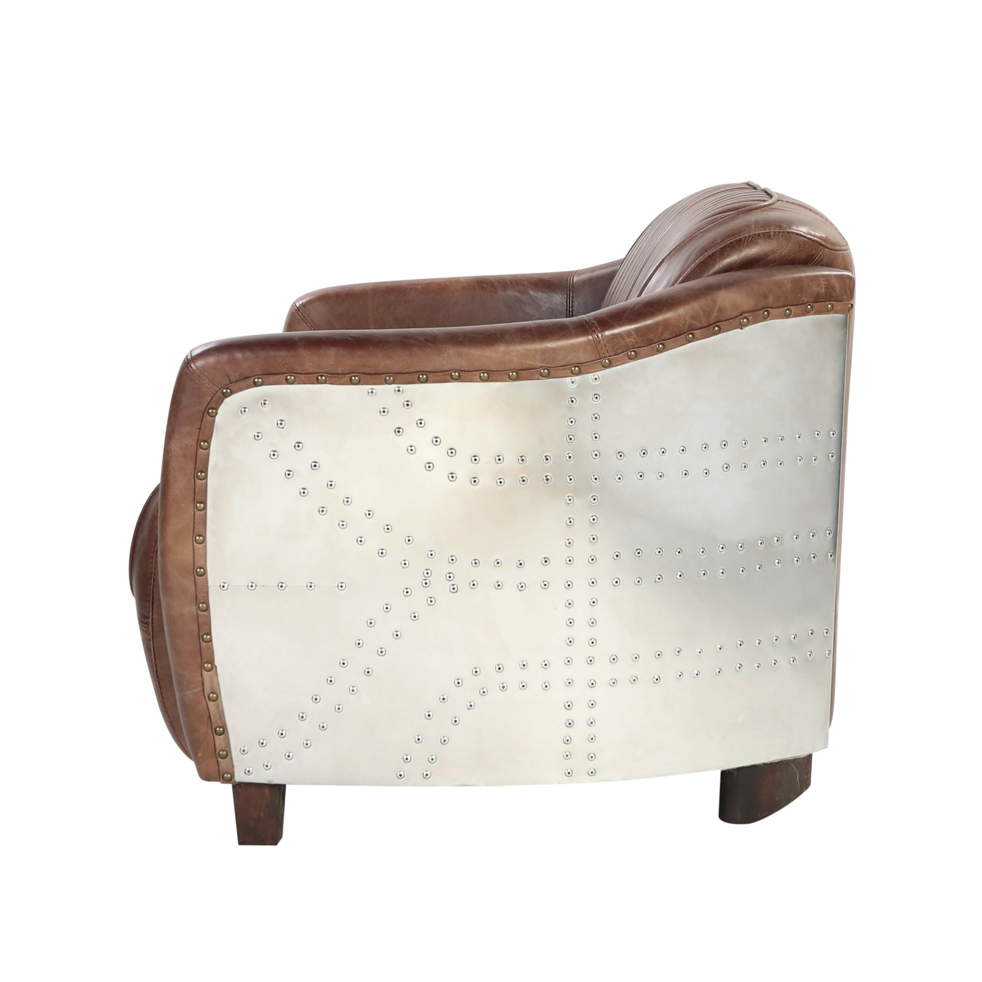 Brancaster - Grain Leather Loveseat - Brown - Image 4