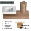 Imitative Wall Mounted Bathroom Vanity With Resin Sink And Side Cabinet, Soft Close Drawers - Imitative Oak - Image 9