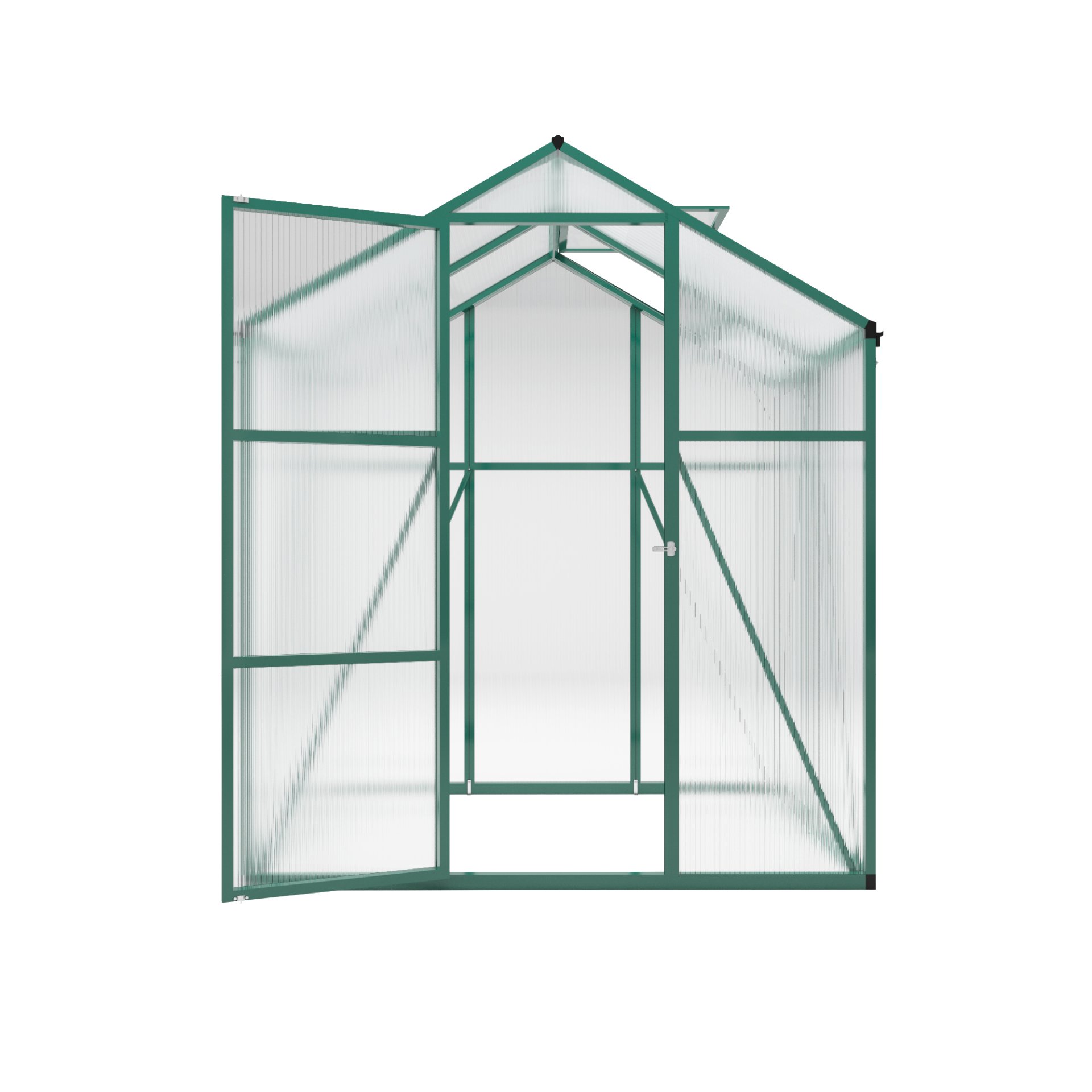 Newly Marketed Gain Height Windproof Aluminum Greenhouse 6 X 4 Ft Polycarbonate Greenhouse Raised Base And Anchor Aluminum Heavy Duty Walk - In Greenhouses For Outdoor Backyard In All Season - Green - Image 10
