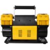 Heavy Duty 12V Dual Cylinder Air Compressor, Tire Inflator With Gauge - Yellow / Black - Image 9