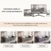 Convertible Couch Bed With 2 Pillows, 3 Seat Folding Floor Couch & King Size Bed Mattress, Diy Combination - Gray - Image 9