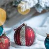 Christmas Ball Ornaments, Glass Decorative Hanging Ball Christmas Tree Ornaments, For Holiday Decorations (Set of 4) - Red - Image 5