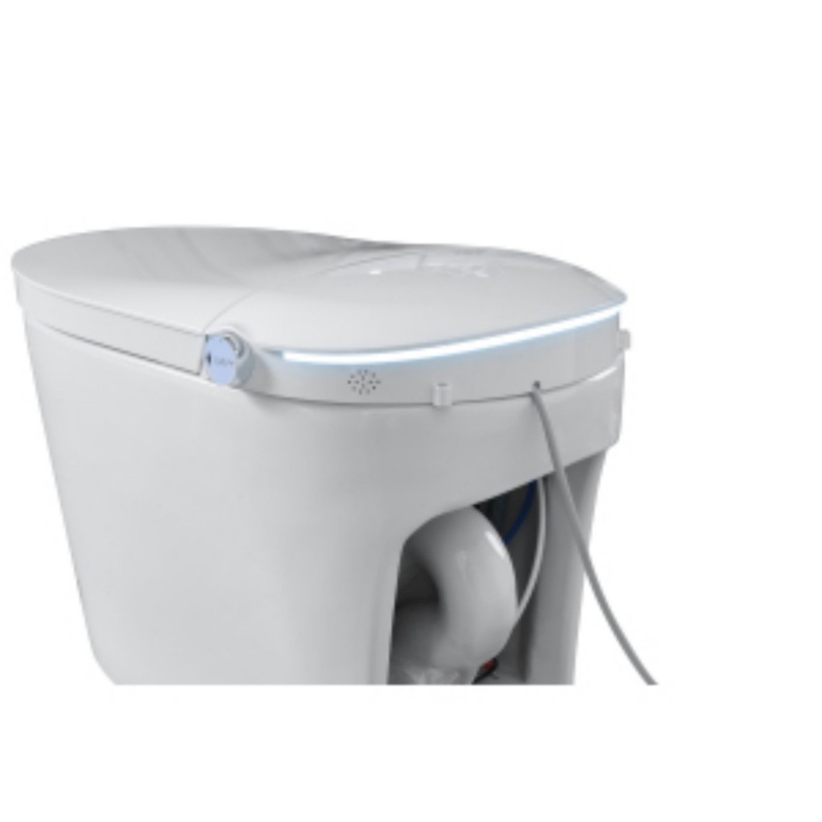 Tankless Smart Toilet With Bidet Built In, 1 Piece, Auto Flush, Auto Open / Close, Heated Seat, Bubble Wash, Warm Water And Dry, Adjustable Temp, Remote Control Side Know - White - Image 12