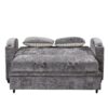Pull Out Sofa Bed Modern Chenille Convertible Loveseat Sofa With Adjsutable Backrest, 2 Pillows, Cup Holders, USB Ports For Living Room, Apartment - Gray - Image 14