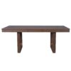 7 Piece Farmhouse Extendable Dining Table Set, Rustic Wood Table With Removable Leaf And 6 Upholstered Chairs For Dining Room - Brown - Image 11