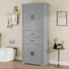 Elegant Storage Cabinet With Multi Functional Space, 2 Drawers With Slide Rails, Adjustable Shelf - Gray - Image 4