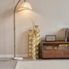 Metal Decorative Vase High Distress Metal Center Vase With 3D Triangle Pattern, (Set of 3) Vases For Home Decoration - Gold - Image 4