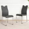 Modern Dining Chair (Set of 2), Upholstered With Cloth And Electroplated Metal Legs For Home Furniture - Charcoal Gray - Image 5