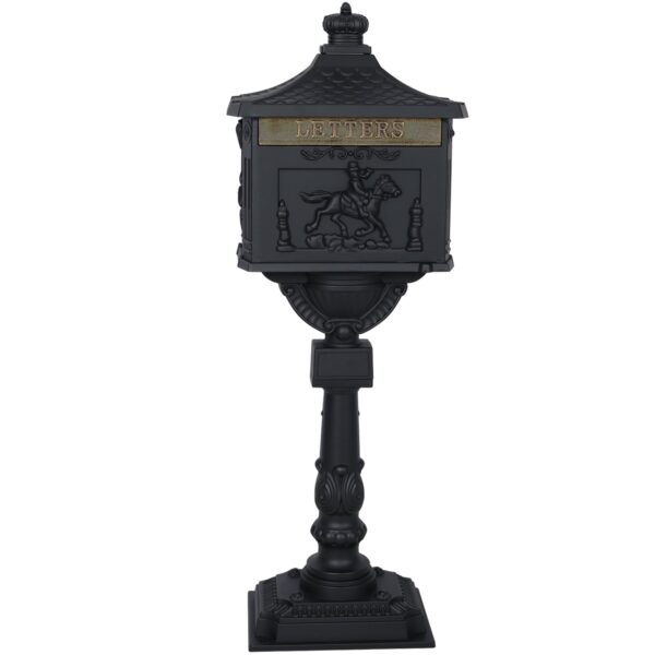 Cast Aluminum Mail Box, Postal Box, Mailbox - Black