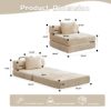 Convertible Floor Sofa Bed With Fixed Shape Frame For Living Room - Beige - Image 3