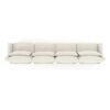 Elegant Four Seater Chenille Sofa With Lumbar Pillow Ergonomic Design Frame - Beige - Image 23