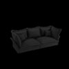 Modern Comfy Upholstered Sofa Cloud Couch, Deep Seat Couches With Multiple Large Soft Pillows, Convertible Deep Seat Chaise Longue For Living Room - Black - Image 14