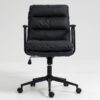 Office Chair, Mid Back Home Office Desk Task Chair With Wheels And Arms Ergonomic Computer Rolling Swivel Chair With Padded Armrest - Black - Image 2