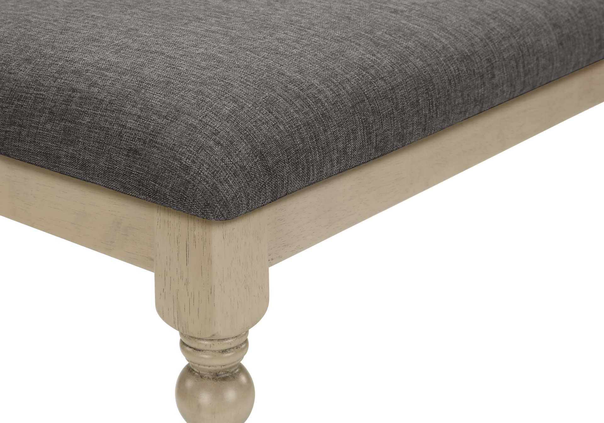 Bench, Rectangular, Upholstered, Transitional - Gray - Image 4