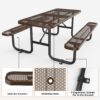 Expanded Metal Rectangular Picnic Table - Brown - Image 2