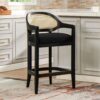Americana - Mid-Century Modern Cane Back Bar Stool - Jet Black - Image 9