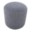 Round Pouf Knitted Blue / White - Image 2