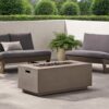 Modern Outdoor 40, 000 Btu Rectangular Concrete Propane Fire Pit - Dark Gray - Image 8