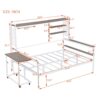Full Size Daybed With Movable Desk, Grid, Shelves And Clothes Hanger - White - Image 11