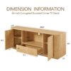 Modern Wavy TV Stand, Rounded Sideboard With Storage - Natural - Image 3