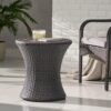 Thrive - Hourglass Rattan Table With No Glass Top - Gray - Image 2
