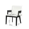 Modern Glossy Dining Chairs (Set of 2), Elegant Upholstery And Ergonomic Design - Black White - Image 3